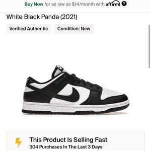 Nike Dunk Low white black panda (2021)